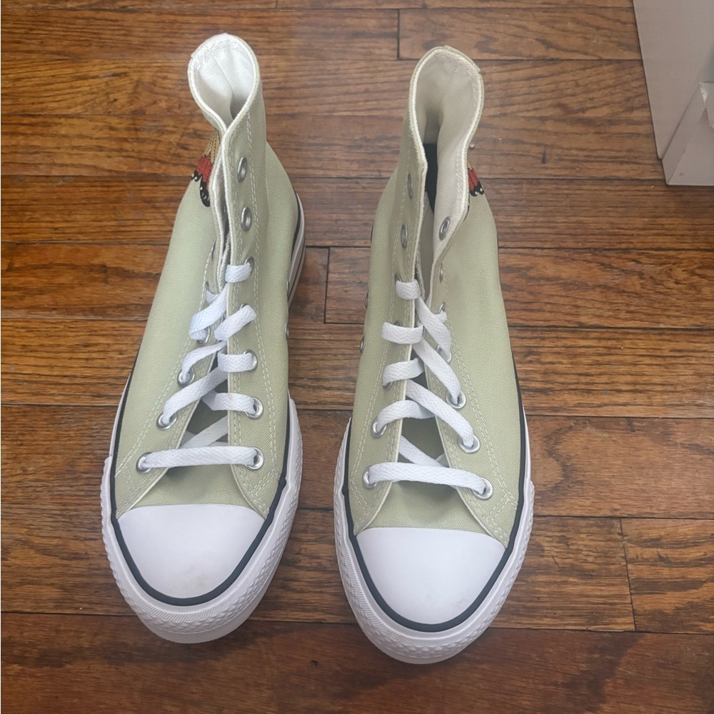 Sage Green Butterfly Converse